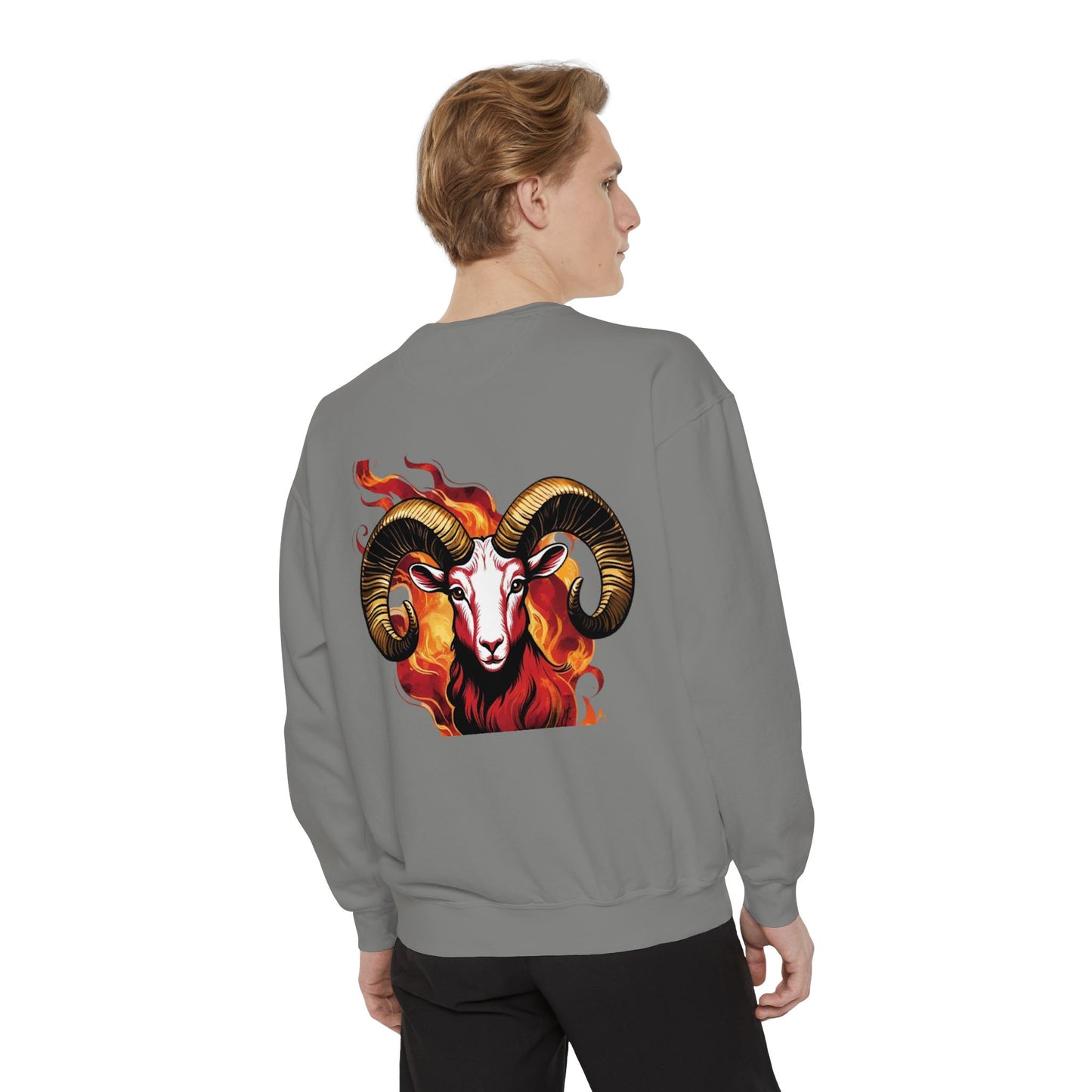 Aries Flame Sweatshirt, Unisex Graphic Sweatshirt, Zodiac Apparel, Astrology Gift, Cozy Casual Wear, Aries Astrology Merchandise