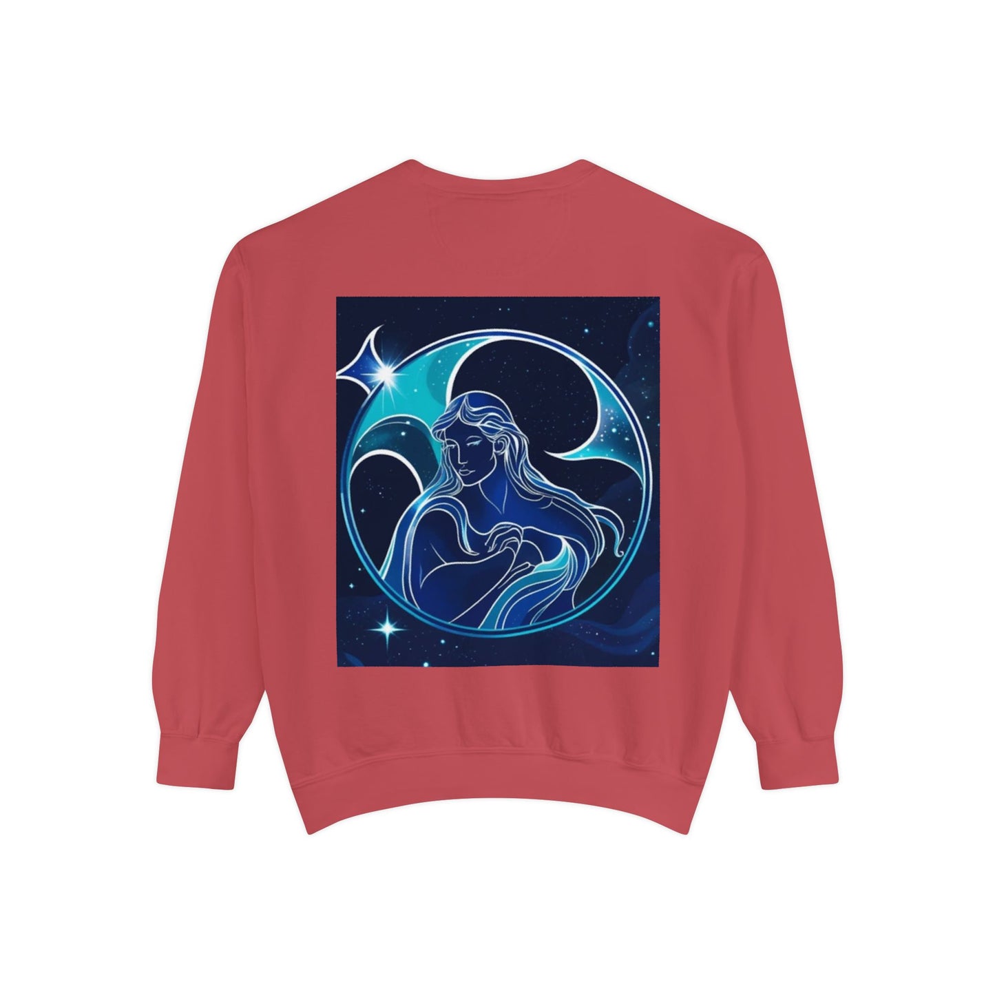 Aquarius Unisex Garment-Dyed Sweatshirt, Zodiac Sign Sweatshirt, Astrology Apparel, Cozy Layer, Astrology Gift