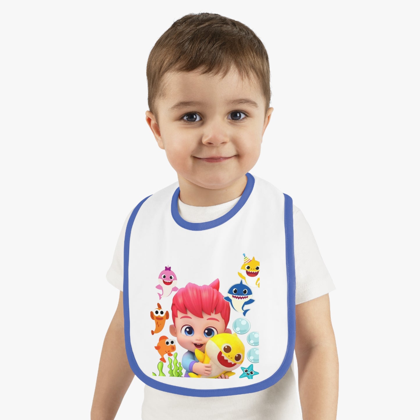 Bib - Baby Friendly and Cute Contrast Trim Jersey Bib