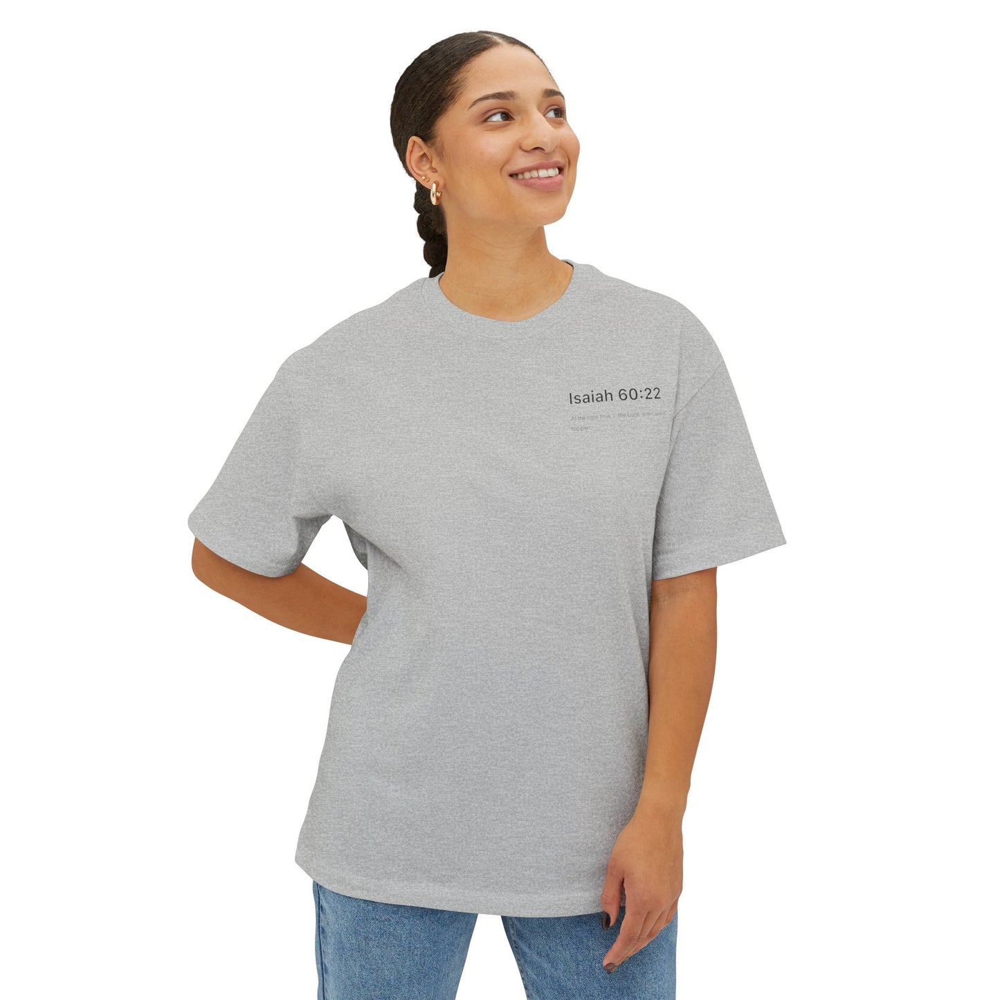 Inspirational Oversized Tee, Faith-Based T-Shirt, Unisex Boxy Shirt, Perfect Gift for Believers, Comfortable Back Design