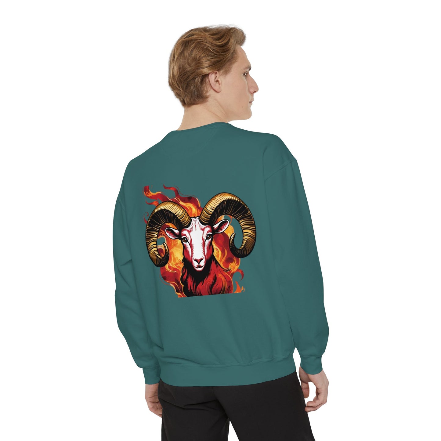 Aries Flame Sweatshirt, Unisex Graphic Sweatshirt, Zodiac Apparel, Astrology Gift, Cozy Casual Wear, Aries Astrology Merchandise