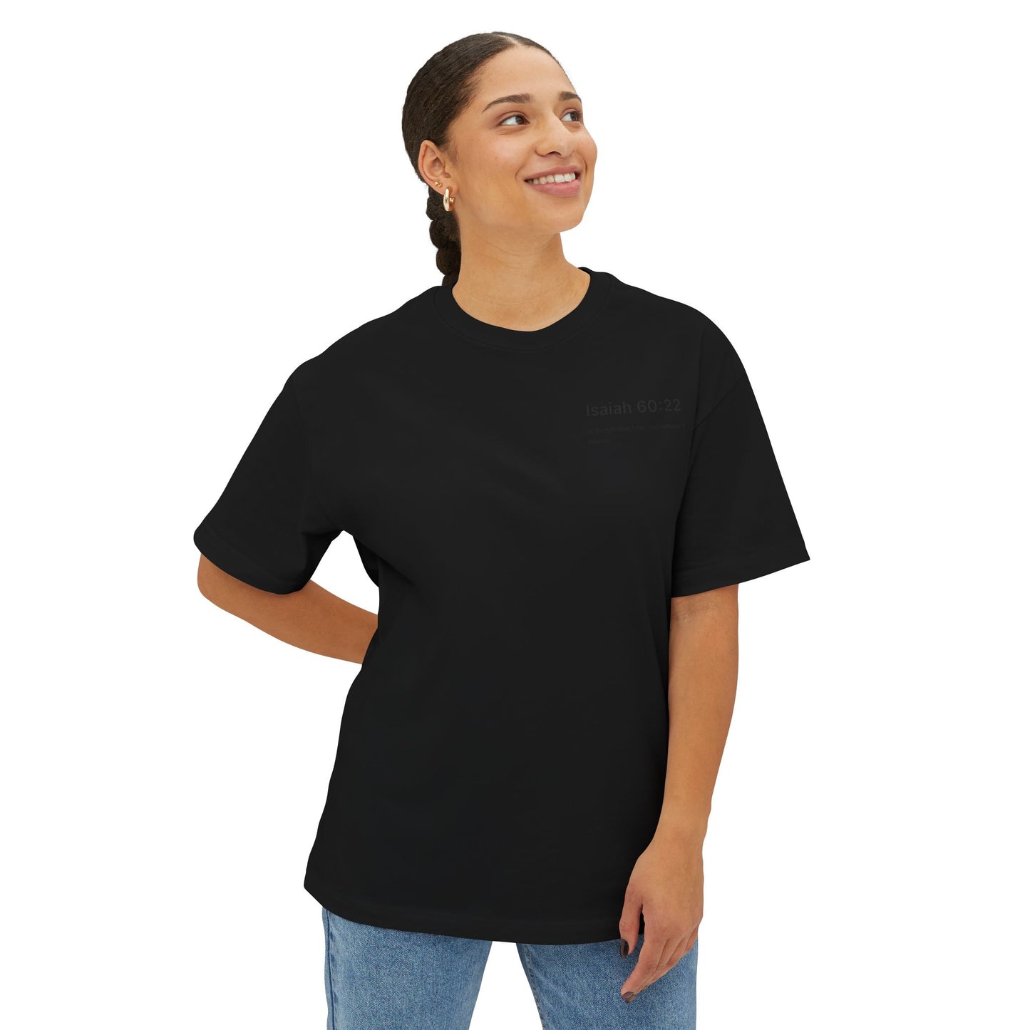 Inspirational Oversized Tee, Faith-Based T-Shirt, Unisex Boxy Shirt, Perfect Gift for Believers, Comfortable Back Design