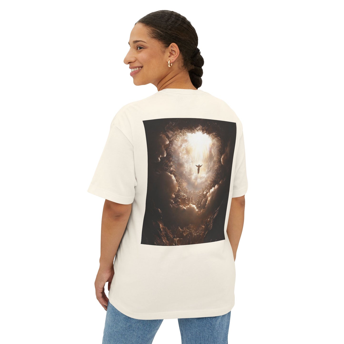 Inspirational Oversized Tee, Faith-Based T-Shirt, Unisex Boxy Shirt, Perfect Gift for Believers, Comfortable Back Design