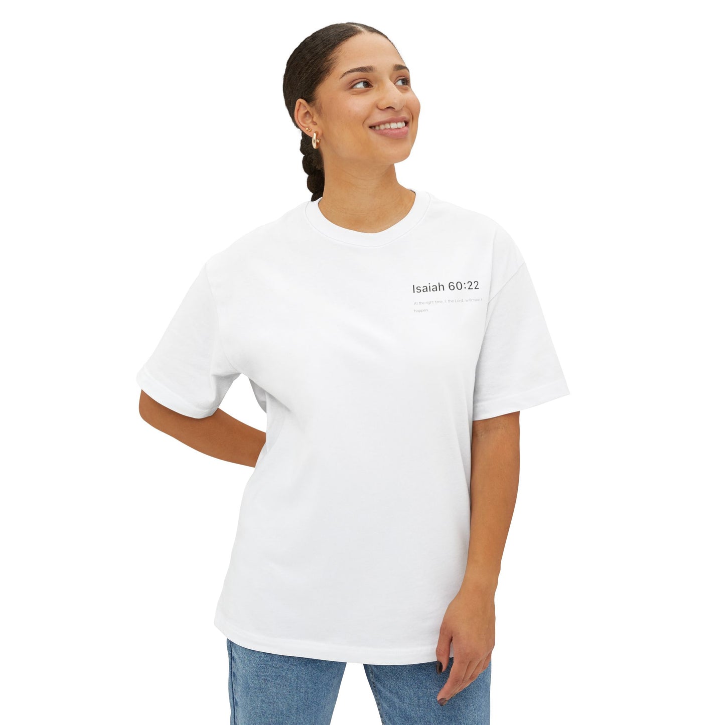 Inspirational Oversized Tee, Faith-Based T-Shirt, Unisex Boxy Shirt, Perfect Gift for Believers, Comfortable Back Design
