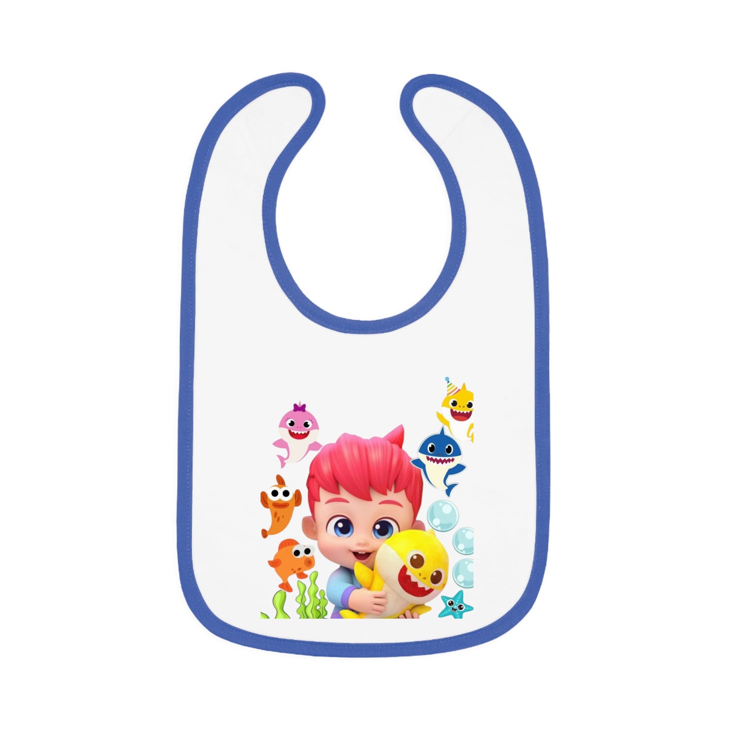 Bib - Baby Friendly and Cute Contrast Trim Jersey Bib