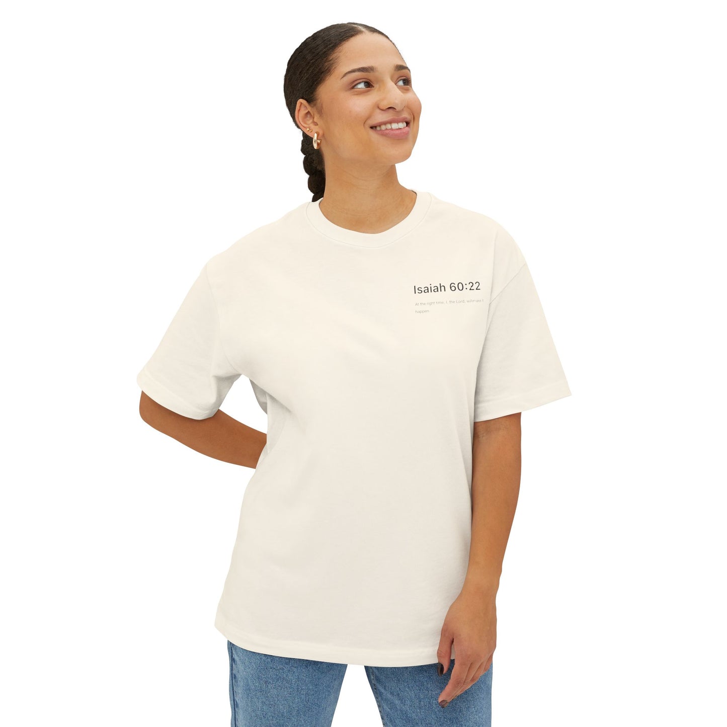 Inspirational Oversized Tee, Faith-Based T-Shirt, Unisex Boxy Shirt, Perfect Gift for Believers, Comfortable Back Design