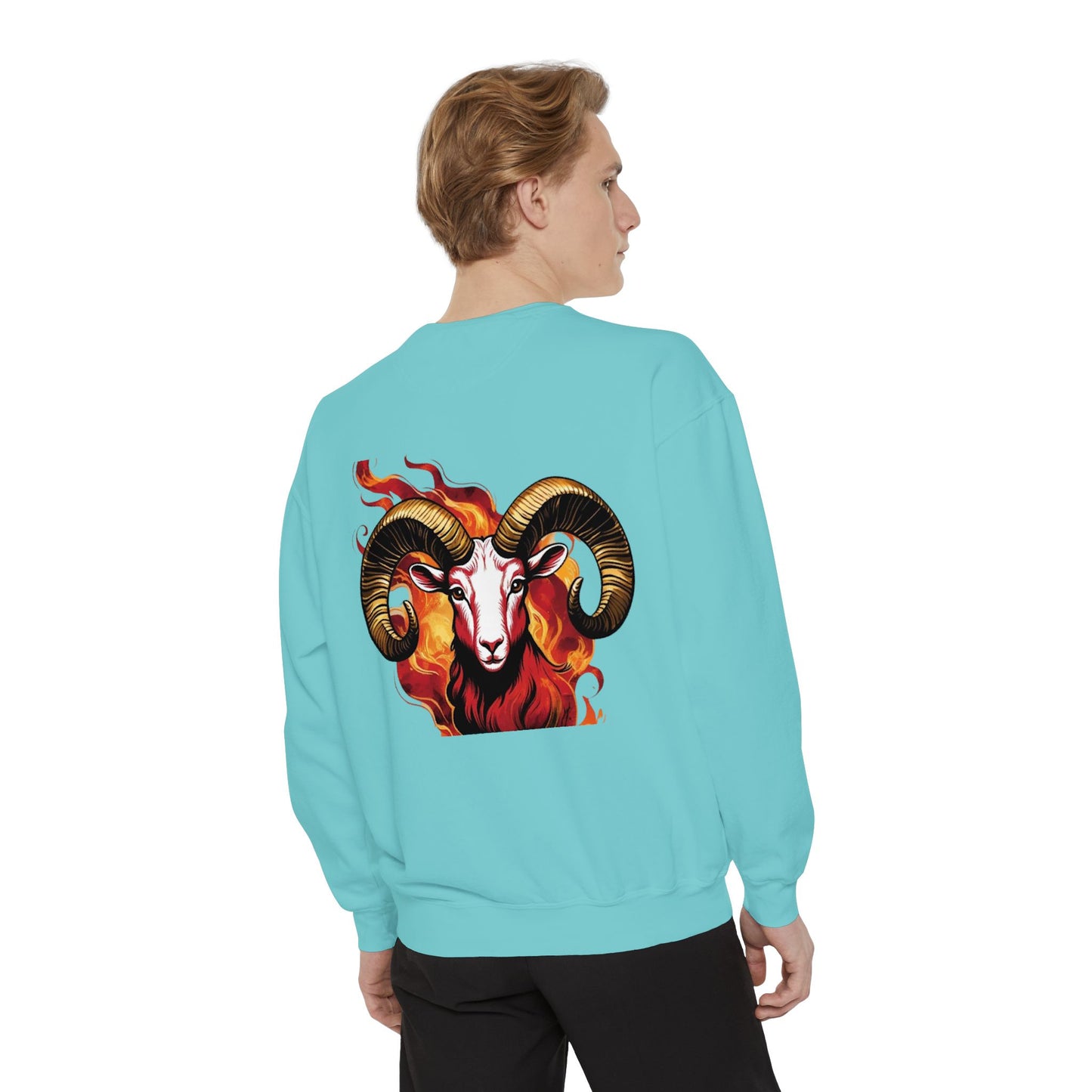 Aries Flame Sweatshirt, Unisex Graphic Sweatshirt, Zodiac Apparel, Astrology Gift, Cozy Casual Wear, Aries Astrology Merchandise