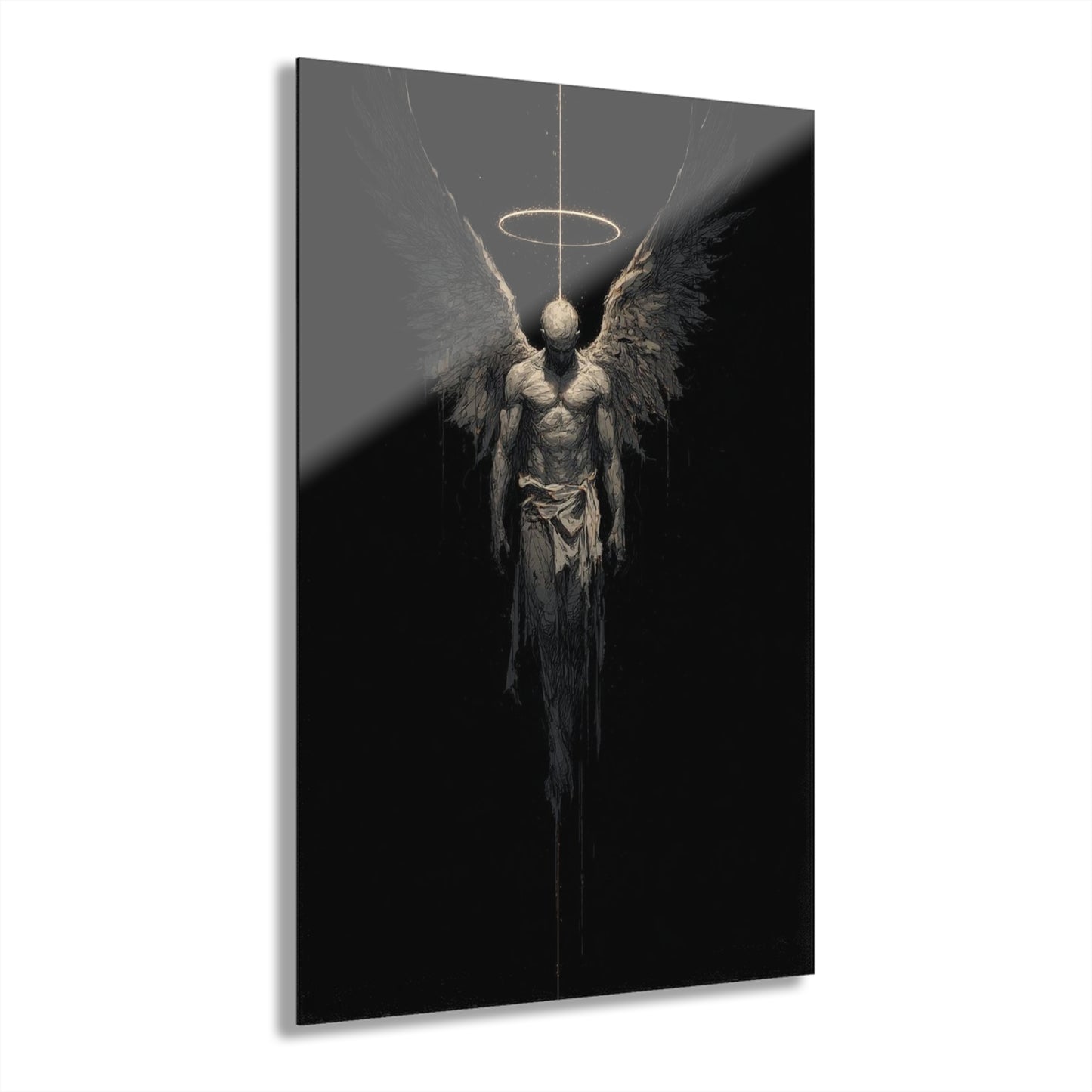 Angel Acrylic Print - Gothic Art Wall Decor, Unique Home Decoration, Aesthetic Gift for Art Lovers, Modern Art Display