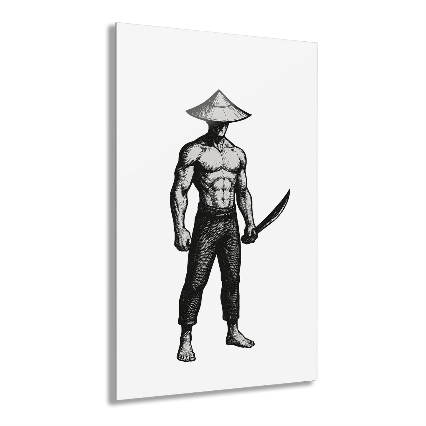 Martial Arts Samurai Acrylic Print, Japanese Warrior Artwork, Modern Home Decor, Gift for Martial Arts Lovers, Wall Art