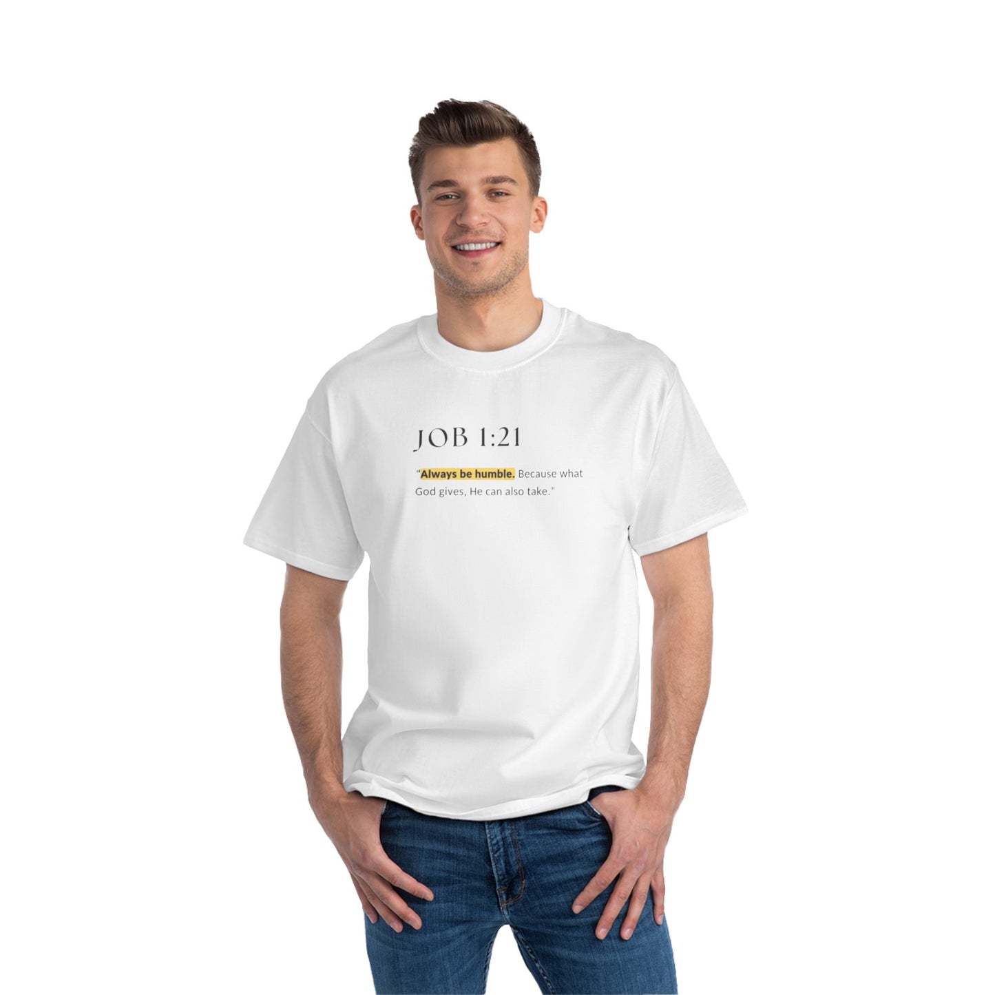 Inspirational Short-Sleeve T-Shirt - Job 1:21, Christian Gifts, Scripture Tee, Humble Reminder, Faith Wear, Gift for Believers