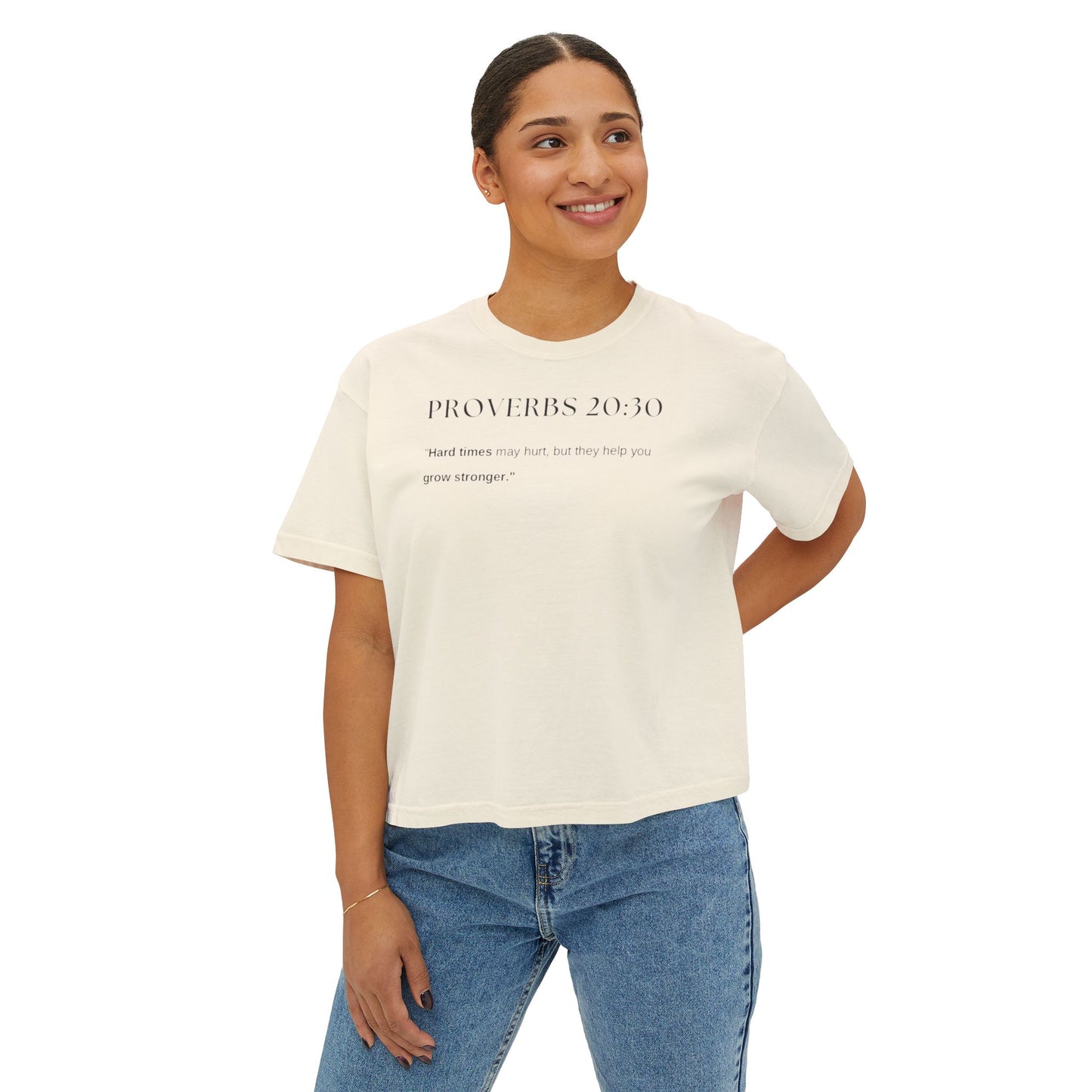 Inspirational Women's Boxy Tee - Faith Shirt, Proverbs 20:30 Tee, Christian Apparel, Relaxed Fit, Motivational Gift