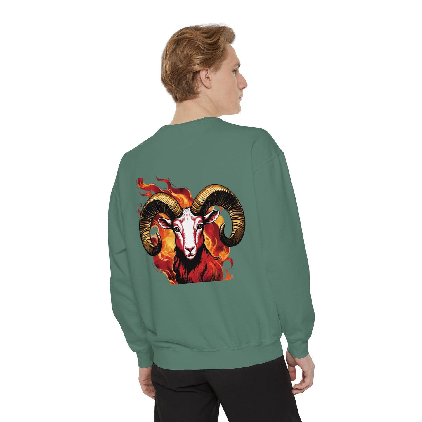 Aries Flame Sweatshirt, Unisex Graphic Sweatshirt, Zodiac Apparel, Astrology Gift, Cozy Casual Wear, Aries Astrology Merchandise