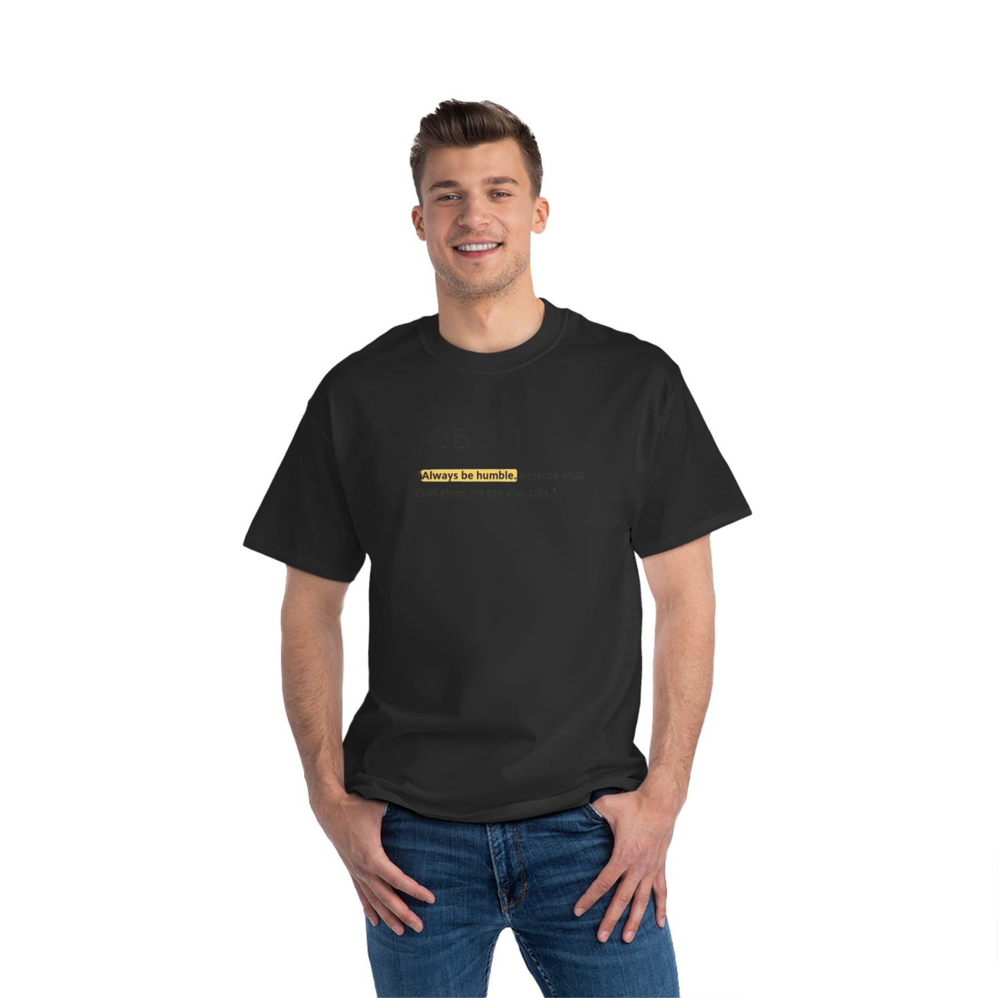 Inspirational Short-Sleeve T-Shirt - Job 1:21, Christian Gifts, Scripture Tee, Humble Reminder, Faith Wear, Gift for Believers