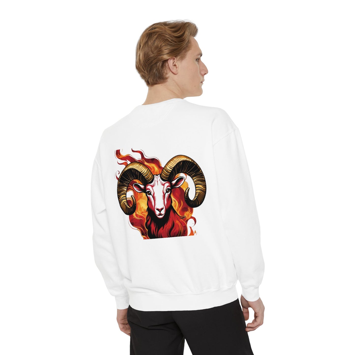 Aries Flame Sweatshirt, Unisex Graphic Sweatshirt, Zodiac Apparel, Astrology Gift, Cozy Casual Wear, Aries Astrology Merchandise
