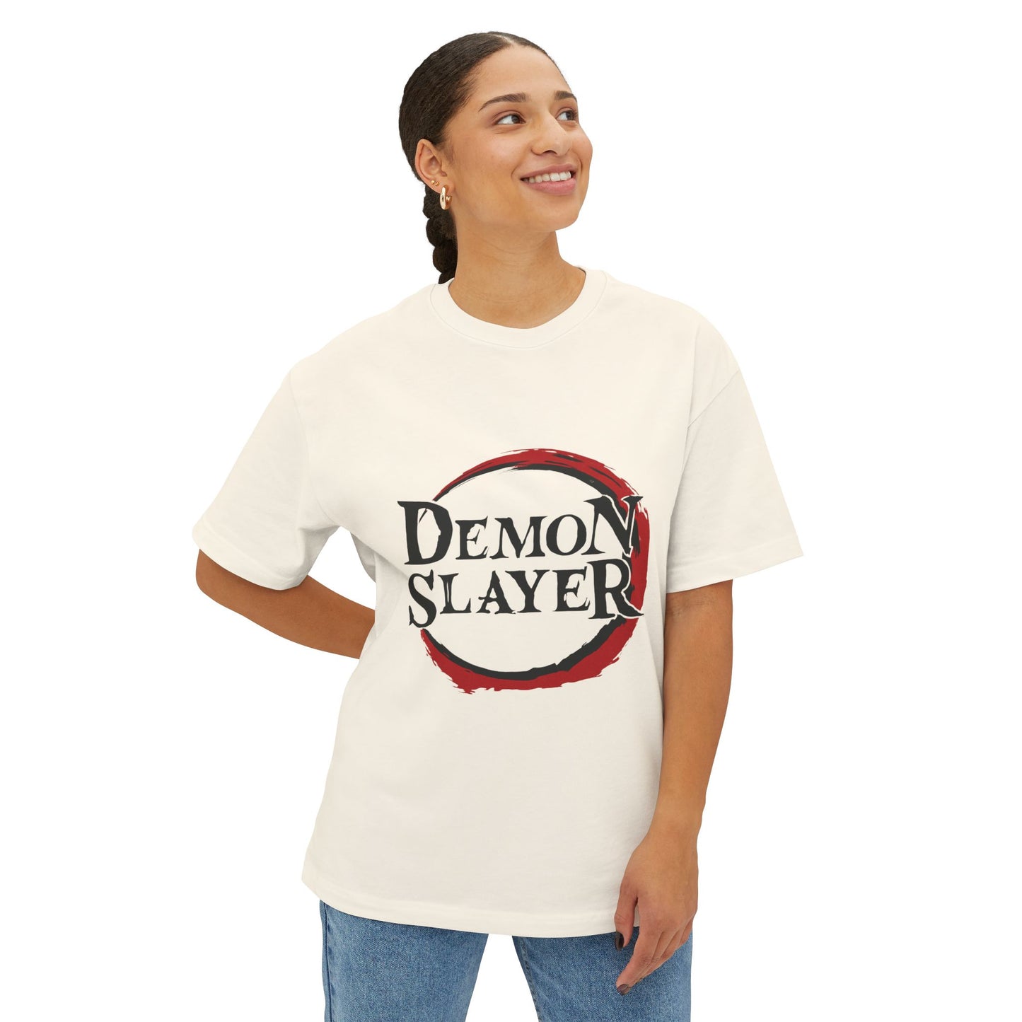 Demon Slayer Unisex Oversized Boxy Tee, Anime Shirt, Gift for Fans, Comfortable Casual Wear, Best for Conventions, Summer Style