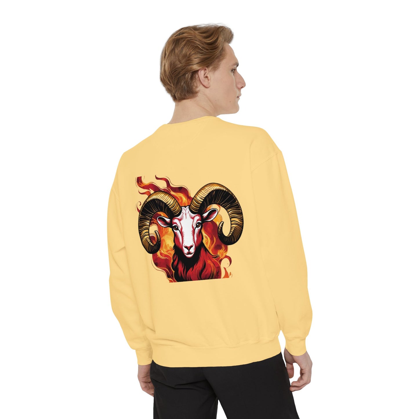 Aries Flame Sweatshirt, Unisex Graphic Sweatshirt, Zodiac Apparel, Astrology Gift, Cozy Casual Wear, Aries Astrology Merchandise