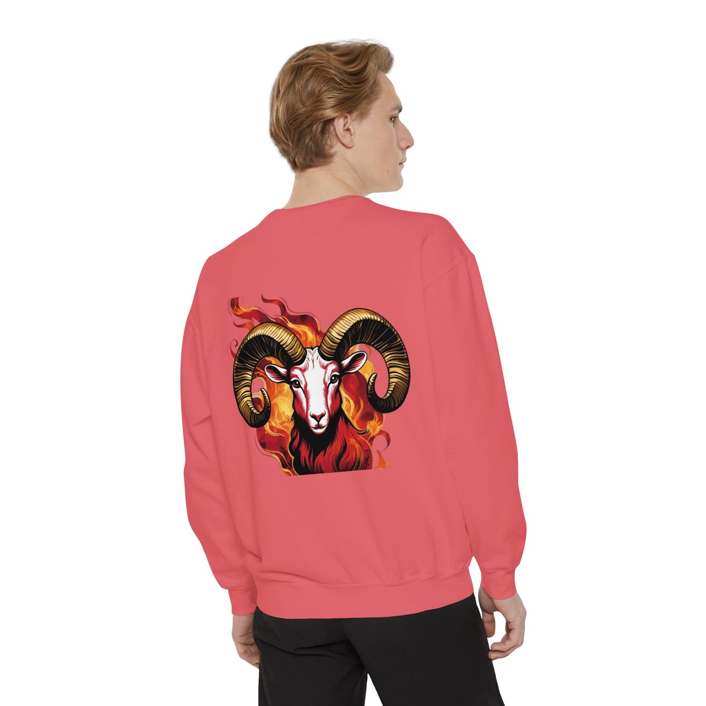 Aries Flame Sweatshirt, Unisex Graphic Sweatshirt, Zodiac Apparel, Astrology Gift, Cozy Casual Wear, Aries Astrology Merchandise