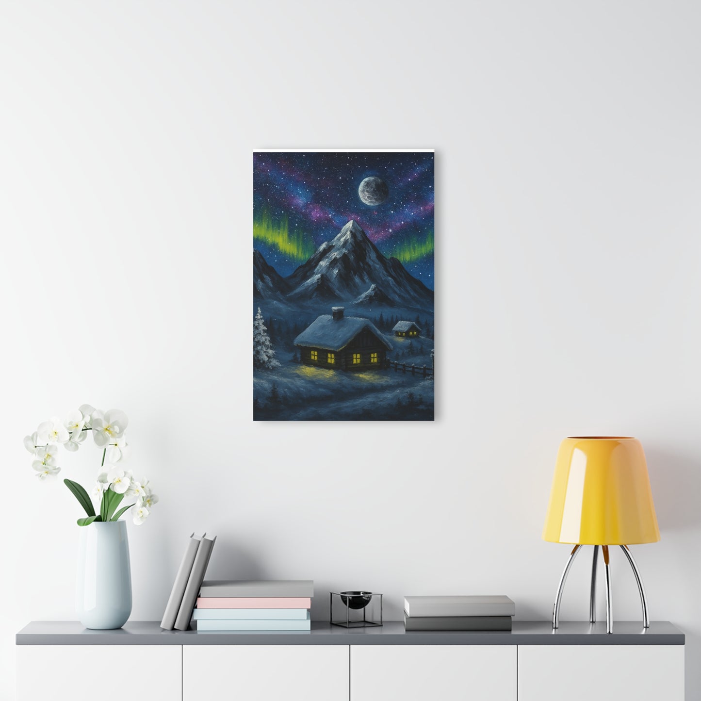 Northern Lights Acrylic Print - Starry Mountain Wall Art, Home Decor, Cozy Cabin Vibes, Nature Lover Gift, Unique Wall Decor