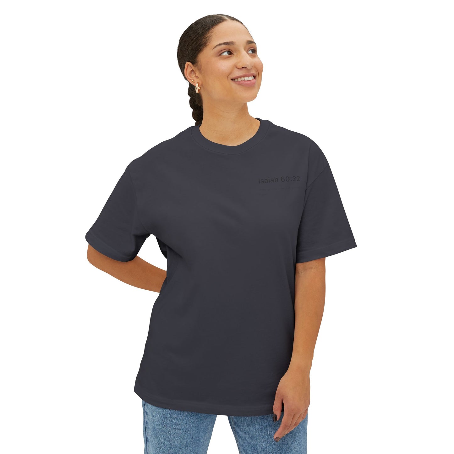 Inspirational Oversized Tee, Faith-Based T-Shirt, Unisex Boxy Shirt, Perfect Gift for Believers, Comfortable Back Design