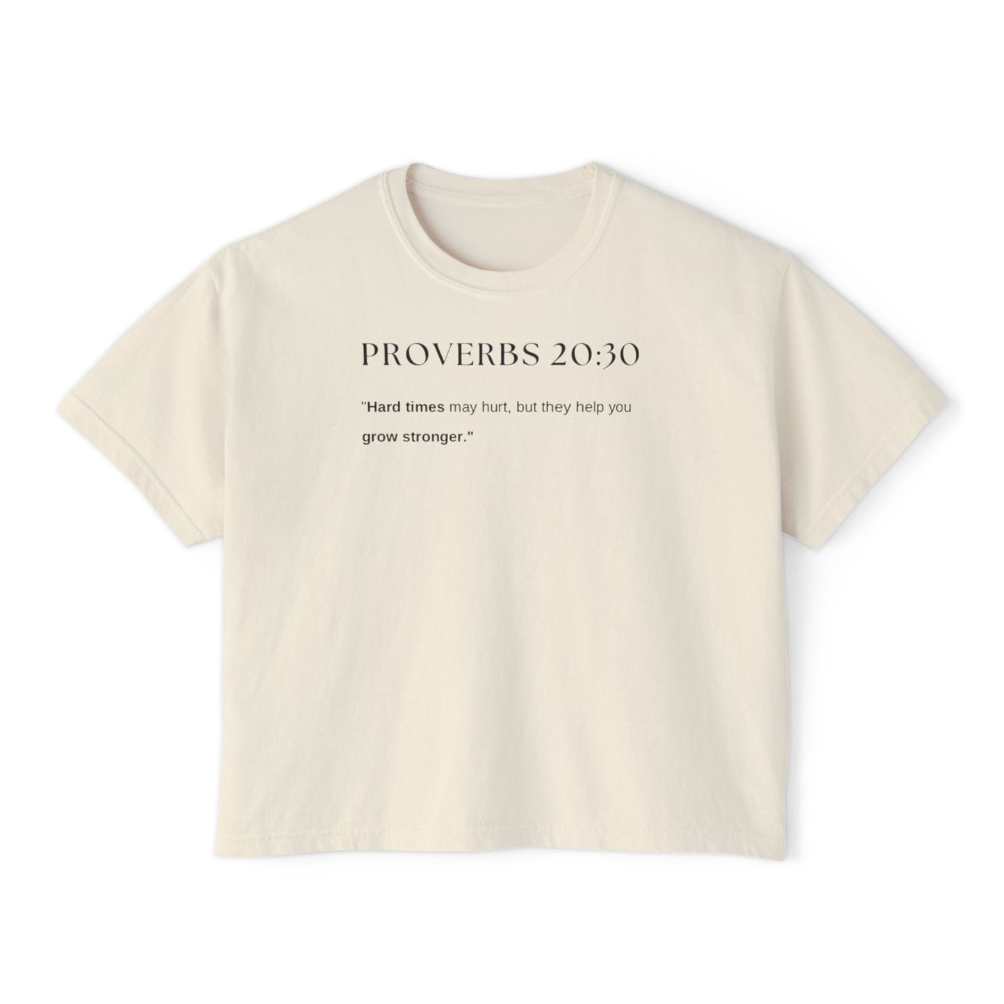 Inspirational Women's Boxy Tee - Faith Shirt, Proverbs 20:30 Tee, Christian Apparel, Relaxed Fit, Motivational Gift