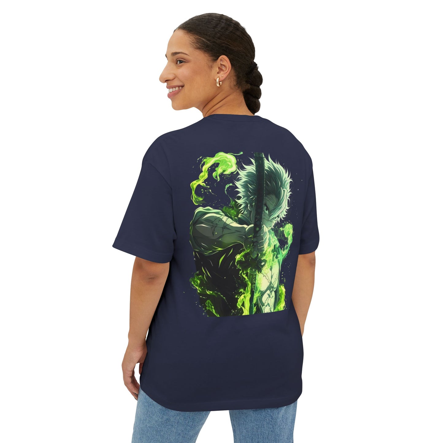 Demon Slayer Unisex Boxy Tee: Anime Fan Gift, Oversized Streetwear, Casual Summer Top, Geek Chic Apparel, Unique Japanese Culture Tee