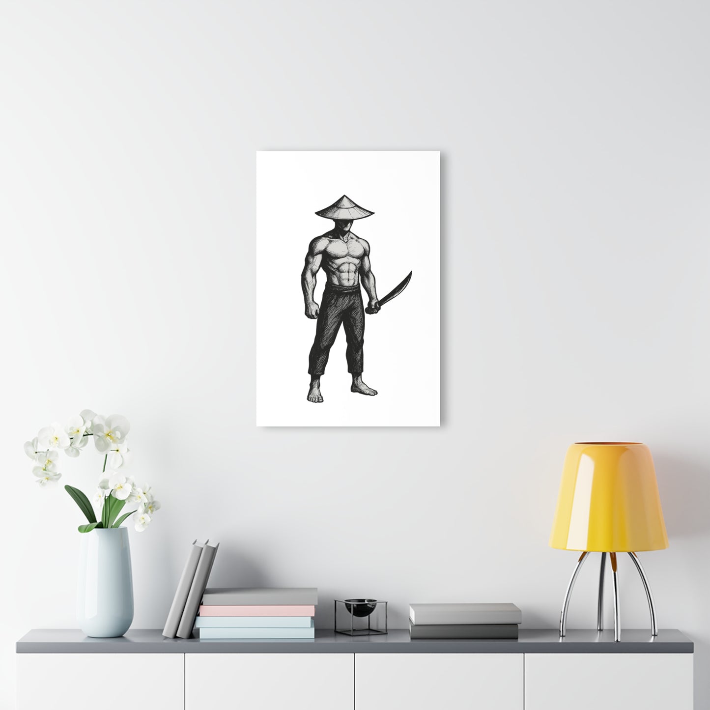 Martial Arts Samurai Acrylic Print, Japanese Warrior Artwork, Modern Home Decor, Gift for Martial Arts Lovers, Wall Art