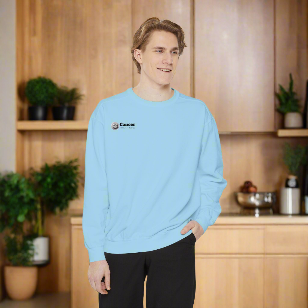Cancer Astrological Design Sweatshirt, Unisex Cozy Apparel, Gift for Ocean Lovers, Beachwear, Casual Style, Summer Vibes, Marine Life