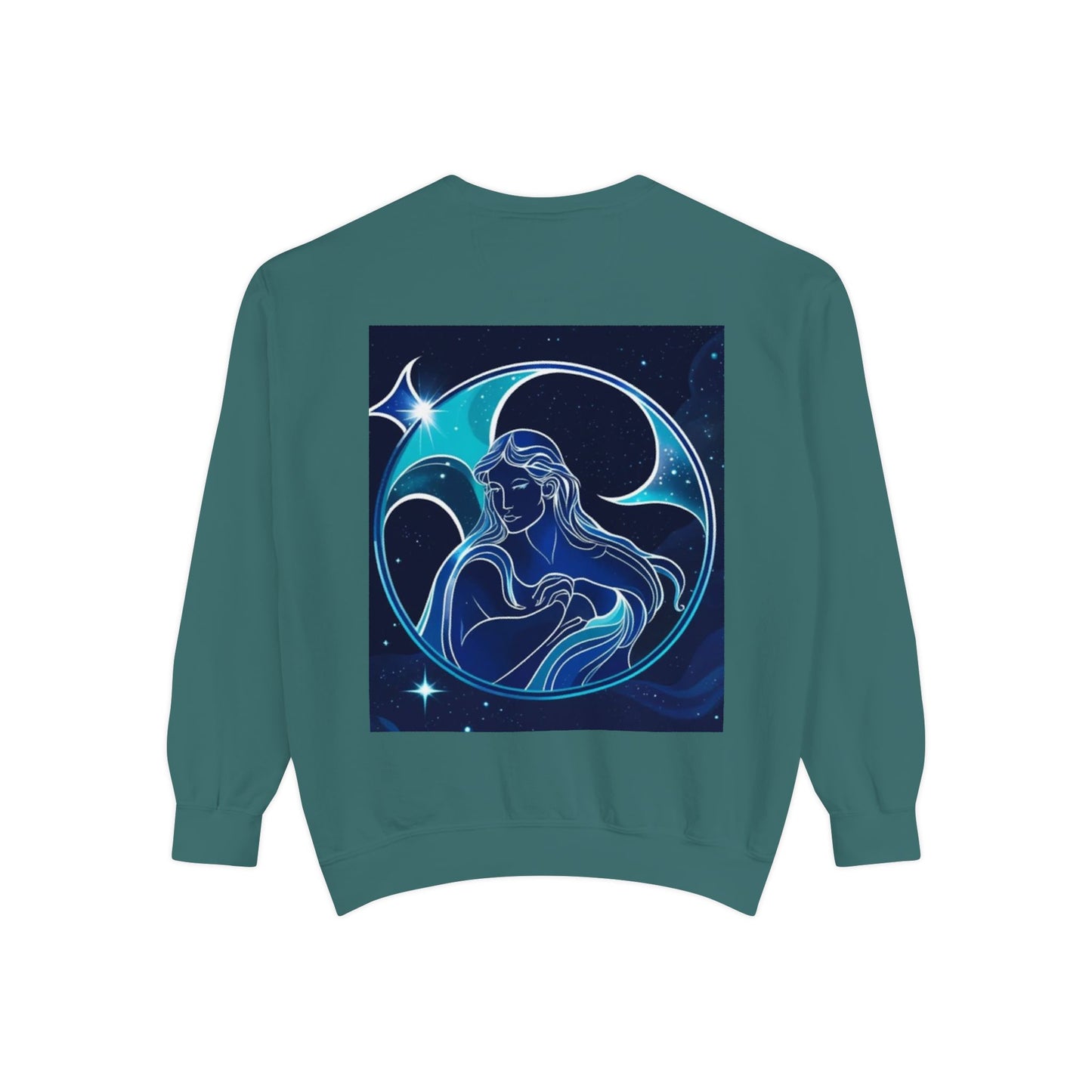 Aquarius Unisex Garment-Dyed Sweatshirt, Zodiac Sign Sweatshirt, Astrology Apparel, Cozy Layer, Astrology Gift