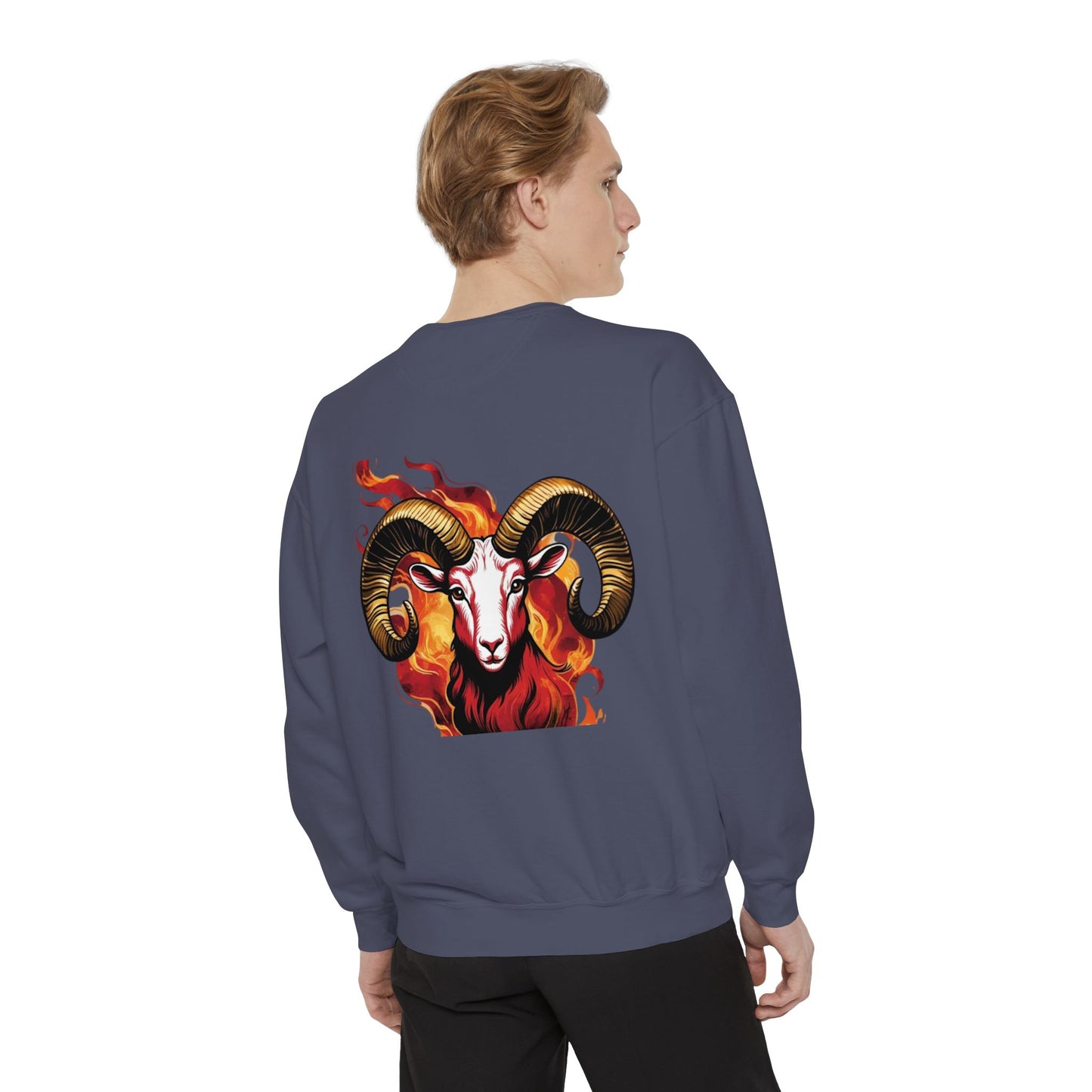 Aries Flame Sweatshirt, Unisex Graphic Sweatshirt, Zodiac Apparel, Astrology Gift, Cozy Casual Wear, Aries Astrology Merchandise