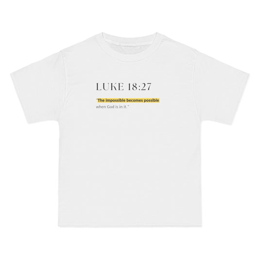Inspirational Faith T-Shirt, Christian Tee, Religious Gift, Luke 18:27 Shirt, Uplifting Apparel, Casual Wear, Spiritual Inspiration