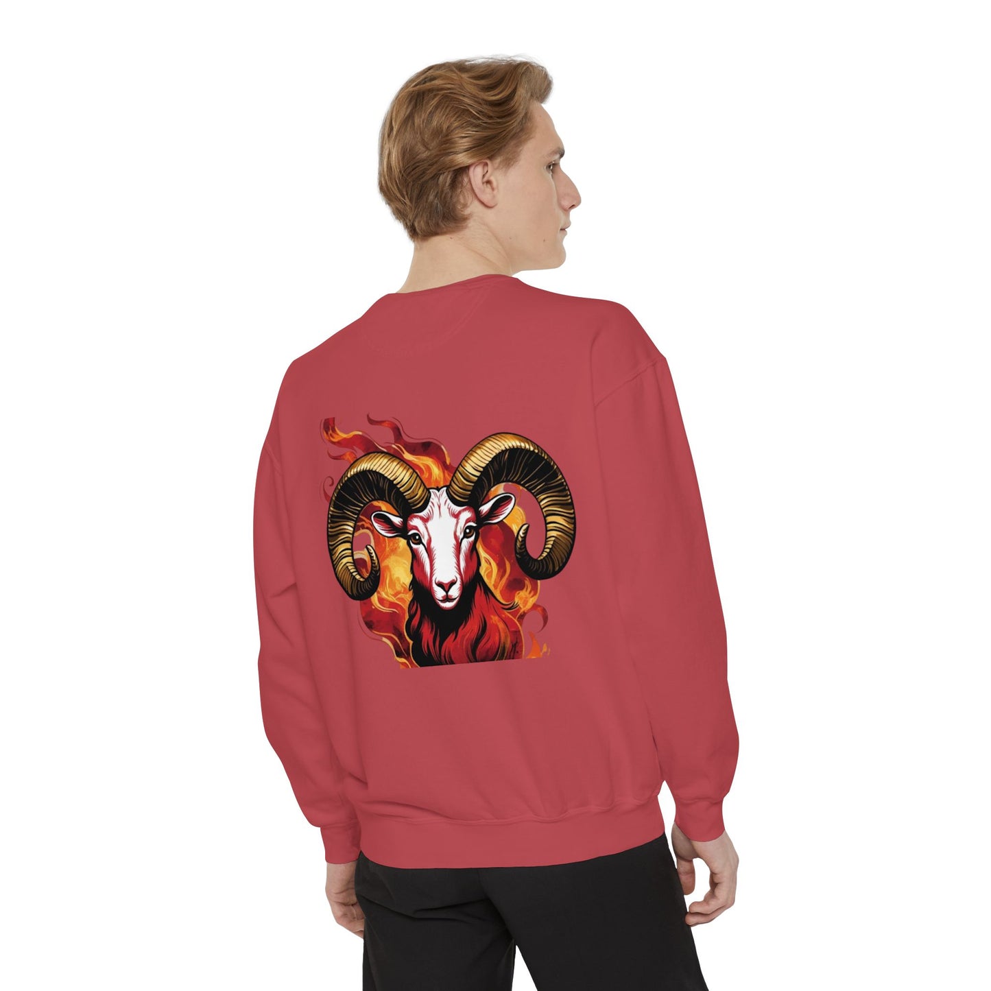 Aries Flame Sweatshirt, Unisex Graphic Sweatshirt, Zodiac Apparel, Astrology Gift, Cozy Casual Wear, Aries Astrology Merchandise