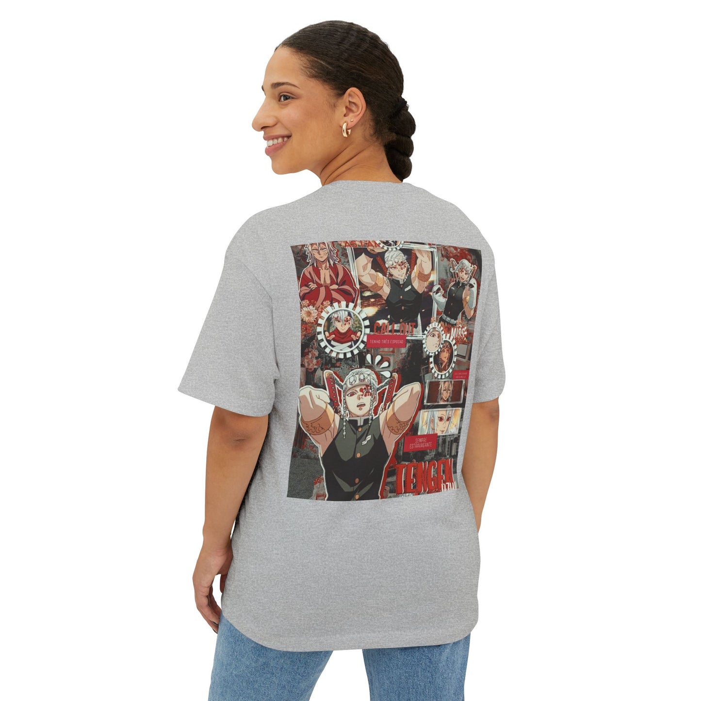 Demon Slayer Unisex Oversized Boxy Tee, Graphic Tee, Anime Shirt, Casual Wear, Gift for Fans, Streetwear, Character Tee