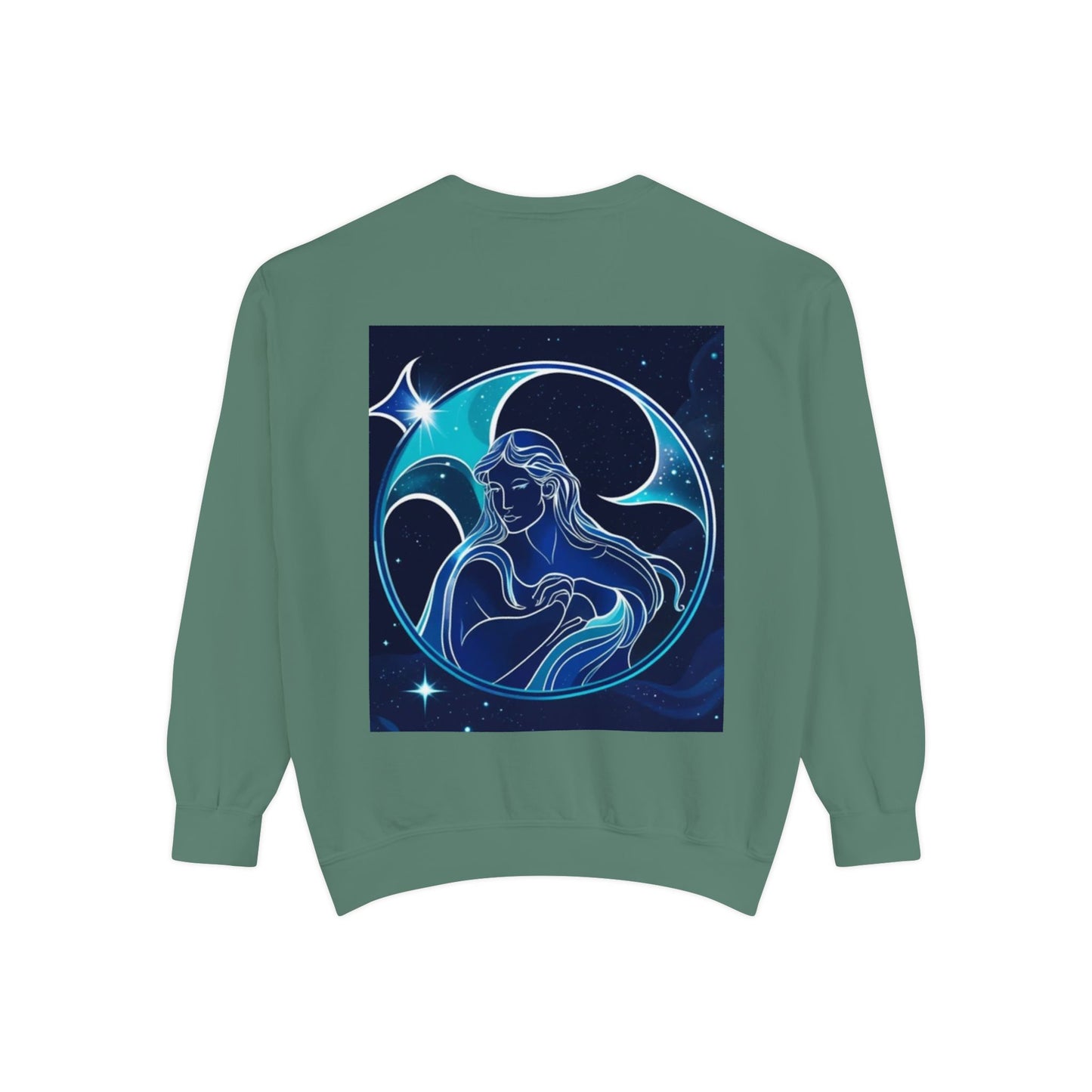 Aquarius Unisex Garment-Dyed Sweatshirt, Zodiac Sign Sweatshirt, Astrology Apparel, Cozy Layer, Astrology Gift