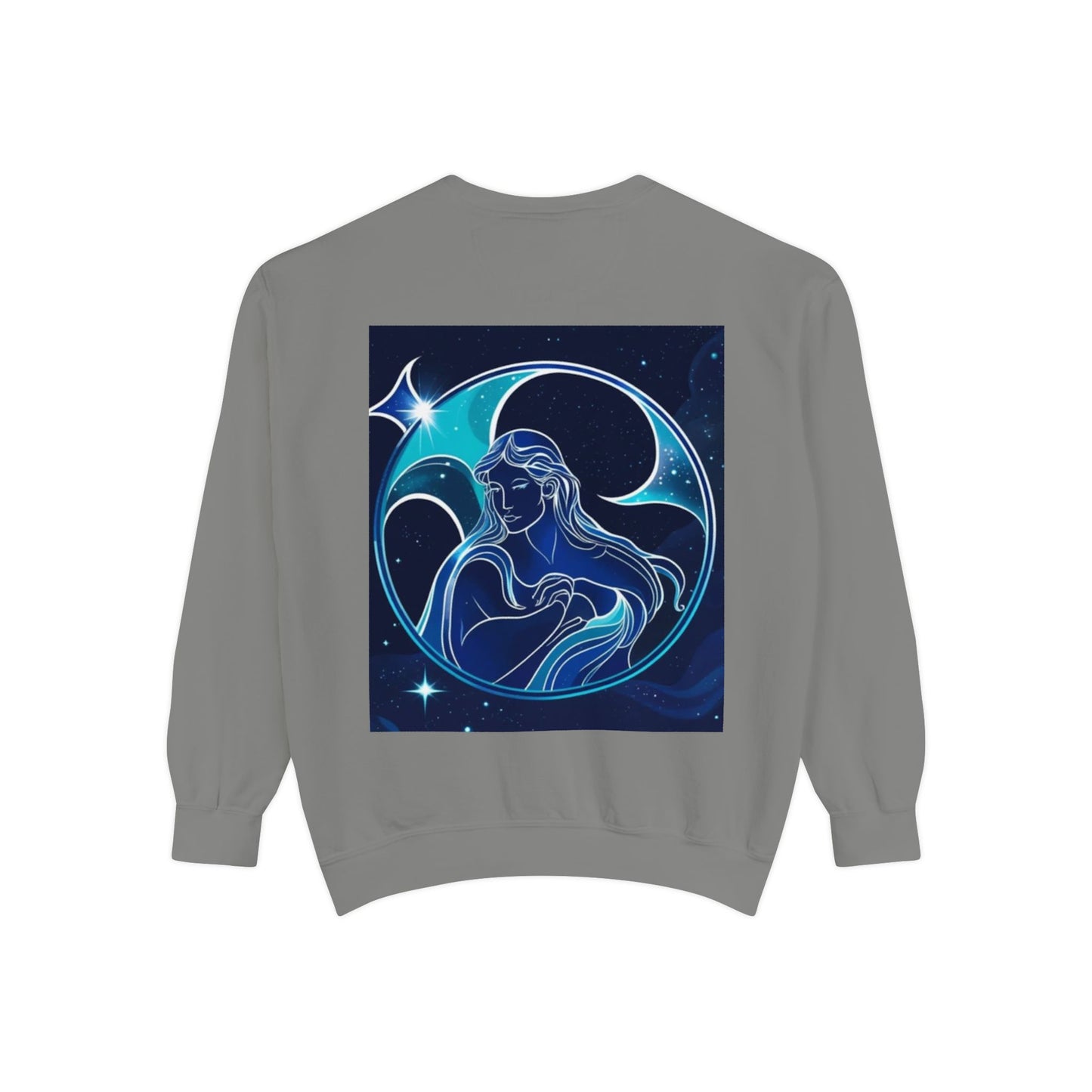 Aquarius Unisex Garment-Dyed Sweatshirt, Zodiac Sign Sweatshirt, Astrology Apparel, Cozy Layer, Astrology Gift