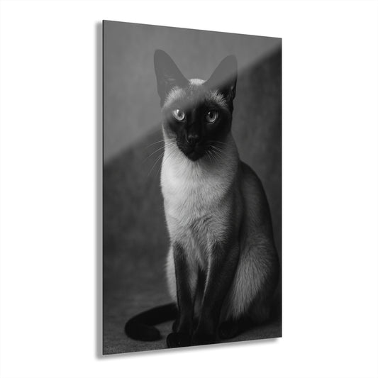 Sleek Acrylic Wall Art Print - Modern Cat Decor, Pet Lover Gift, Home Wall Art, Minimalist Decor, Unique Cat Artwork