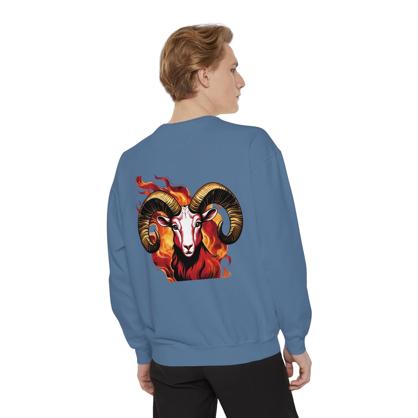 Aries Flame Sweatshirt, Unisex Graphic Sweatshirt, Zodiac Apparel, Astrology Gift, Cozy Casual Wear, Aries Astrology Merchandise