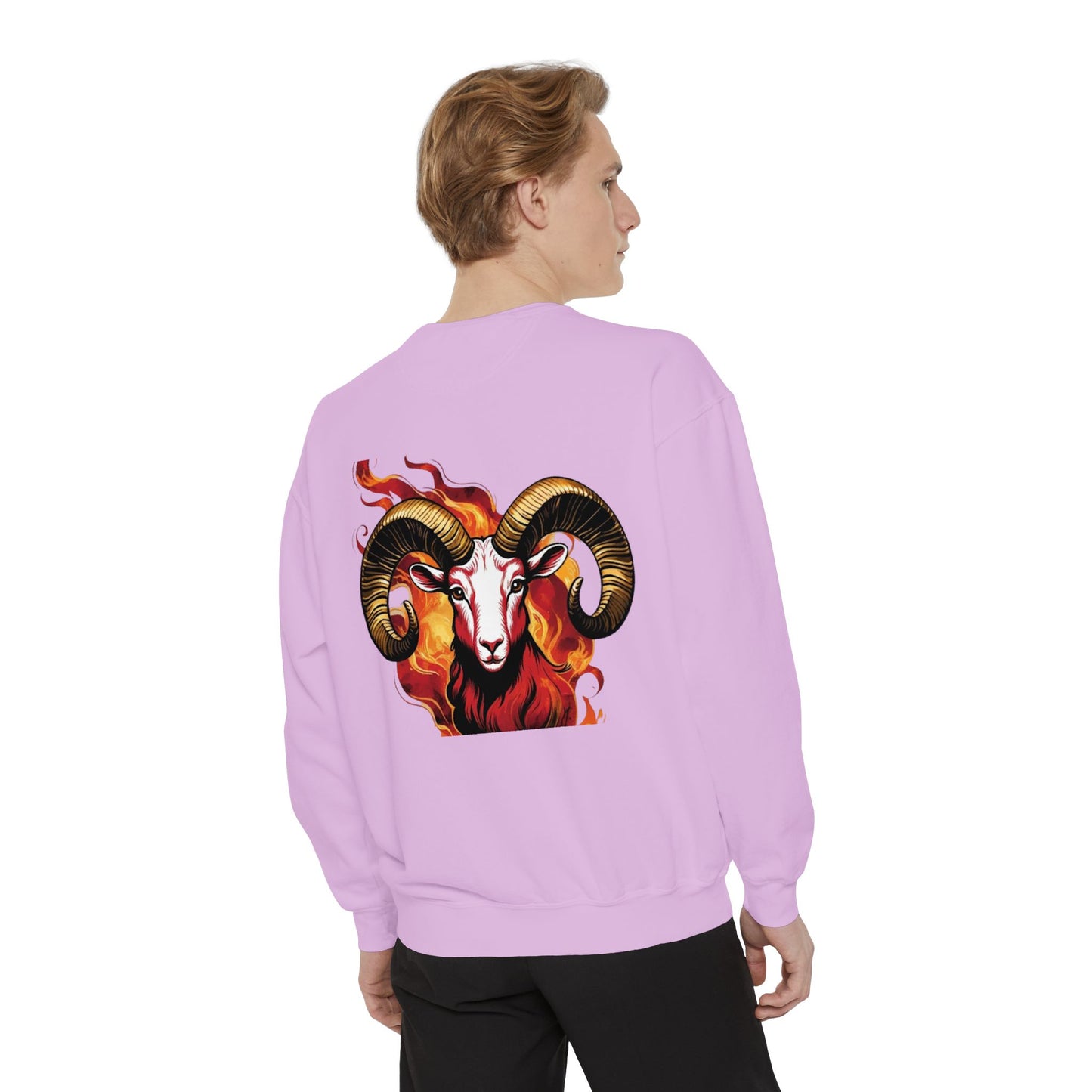 Aries Flame Sweatshirt, Unisex Graphic Sweatshirt, Zodiac Apparel, Astrology Gift, Cozy Casual Wear, Aries Astrology Merchandise