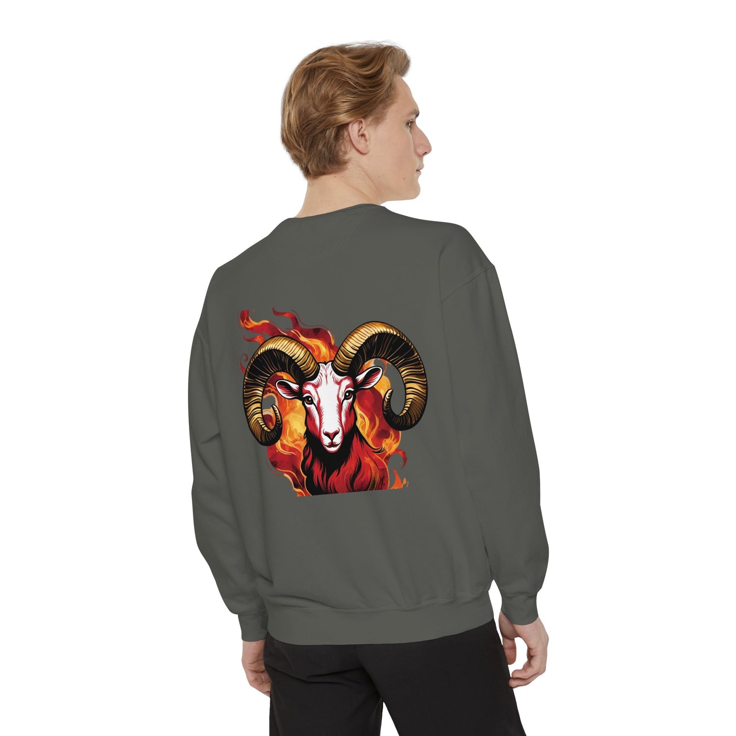 Aries Flame Sweatshirt, Unisex Graphic Sweatshirt, Zodiac Apparel, Astrology Gift, Cozy Casual Wear, Aries Astrology Merchandise