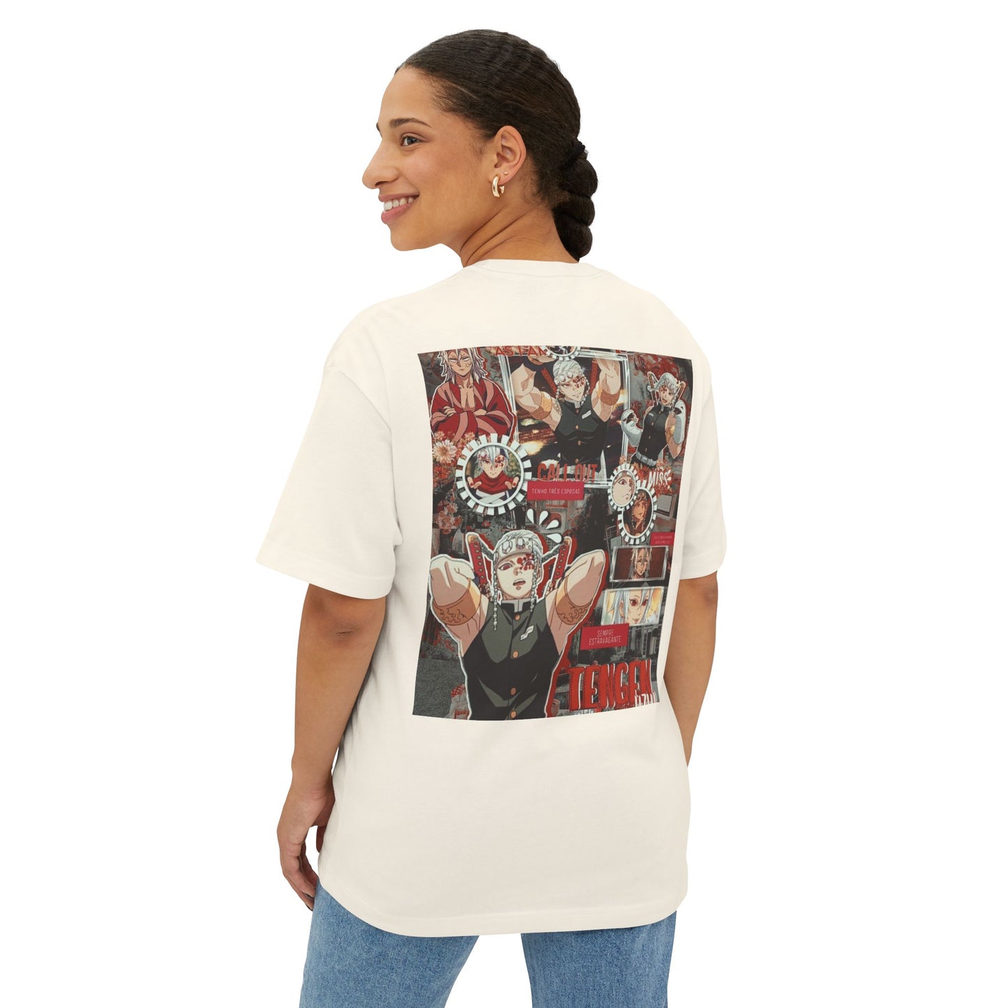 Demon Slayer Unisex Oversized Boxy Tee, Graphic Tee, Anime Shirt, Casual Wear, Gift for Fans, Streetwear, Character Tee