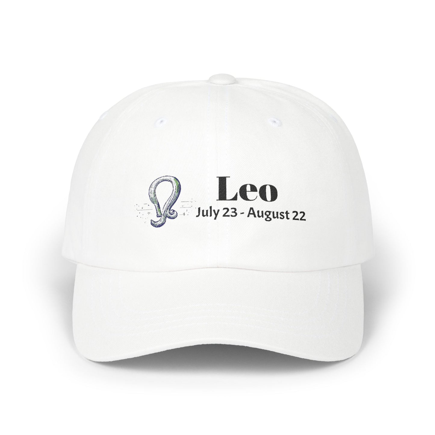 Leo Zodiac Classic Dad Cap, Astrology Hat, Horoscope Gift, White Adjustable Cap, Stylish Summer Accessory
