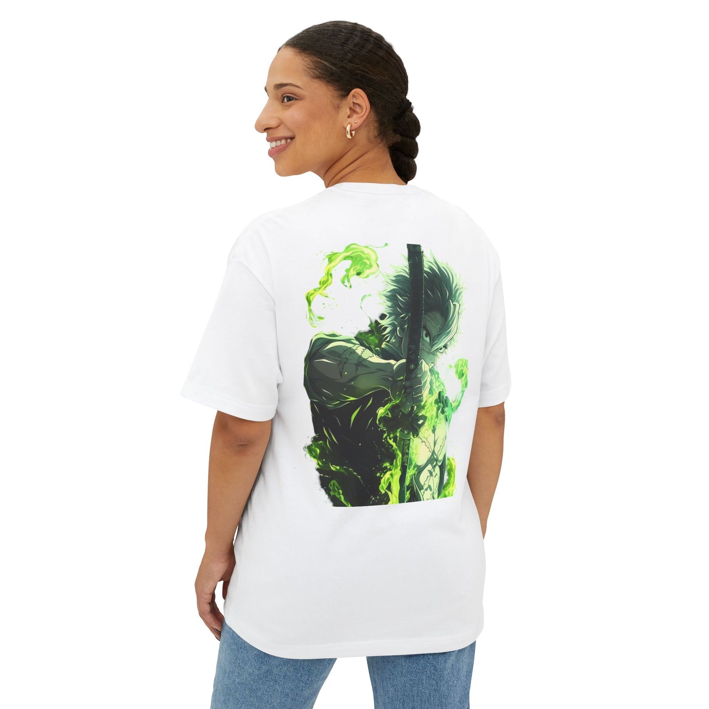 Demon Slayer Unisex Boxy Tee: Anime Fan Gift, Oversized Streetwear, Casual Summer Top, Geek Chic Apparel, Unique Japanese Culture Tee