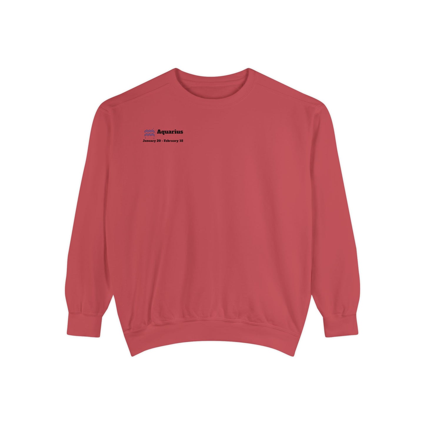 Aquarius Unisex Garment-Dyed Sweatshirt, Zodiac Sign Sweatshirt, Astrology Apparel, Cozy Layer, Astrology Gift