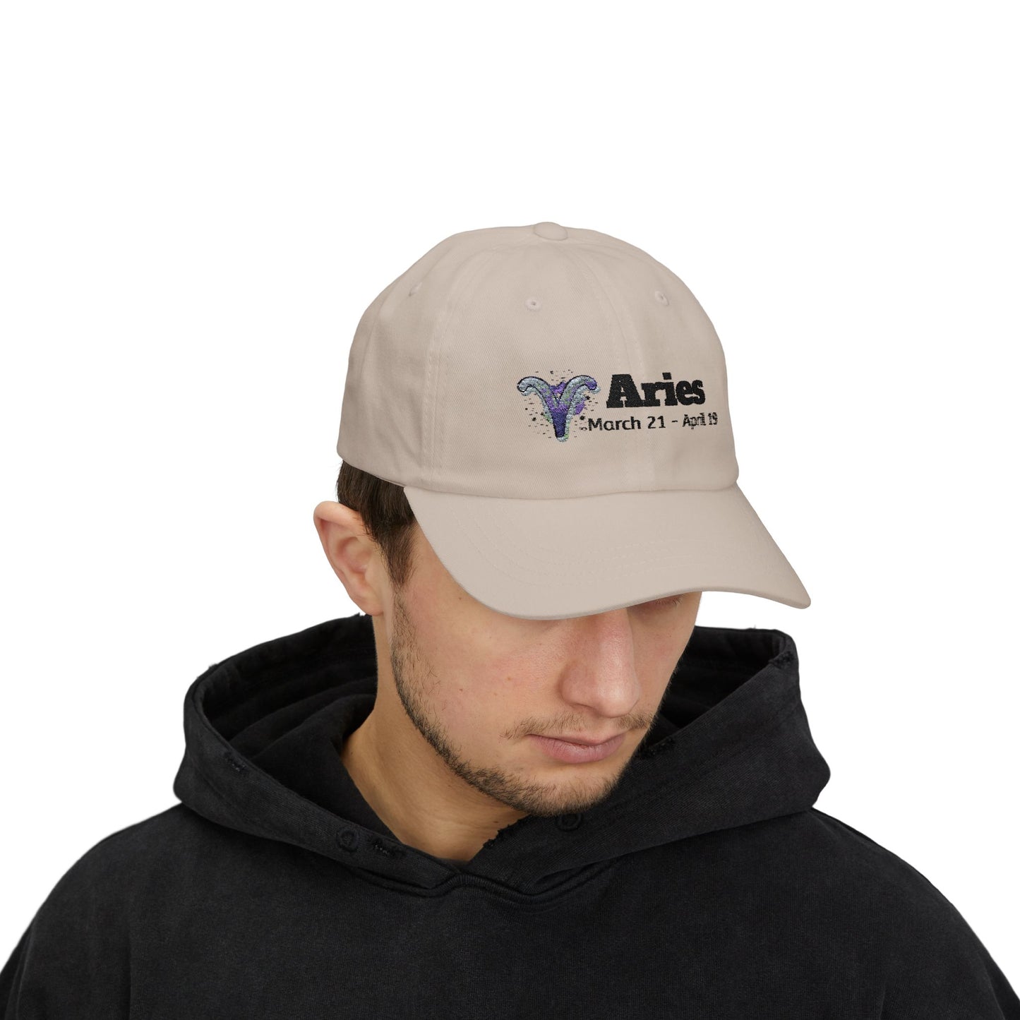 Astrological Aries Dad Cap | Classic White Baseball Hat, Birthday Gift, Zodiac Fashion, Home, Everyday Style, Astrology Lover