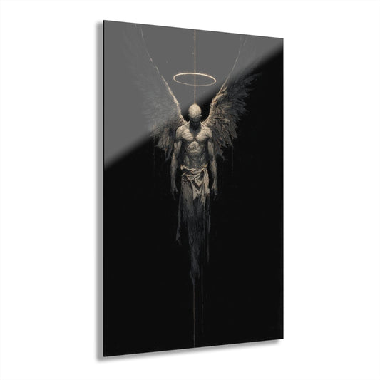 Angel Acrylic Print - Gothic Art Wall Decor, Unique Home Decoration, Aesthetic Gift for Art Lovers, Modern Art Display