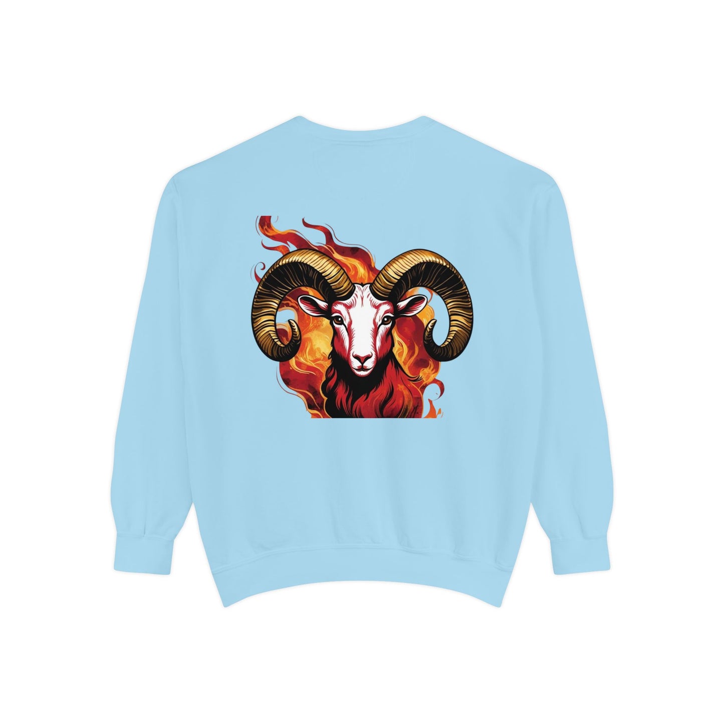 Aries Flame Sweatshirt, Unisex Graphic Sweatshirt, Zodiac Apparel, Astrology Gift, Cozy Casual Wear, Aries Astrology Merchandise