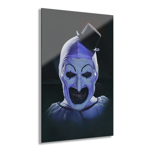 Spooky Acrylic Wall Art Print - Creepy Clown Decor, Halloween Decoration, Horror Art, Unique Home Decor, Nightmarish Artwork