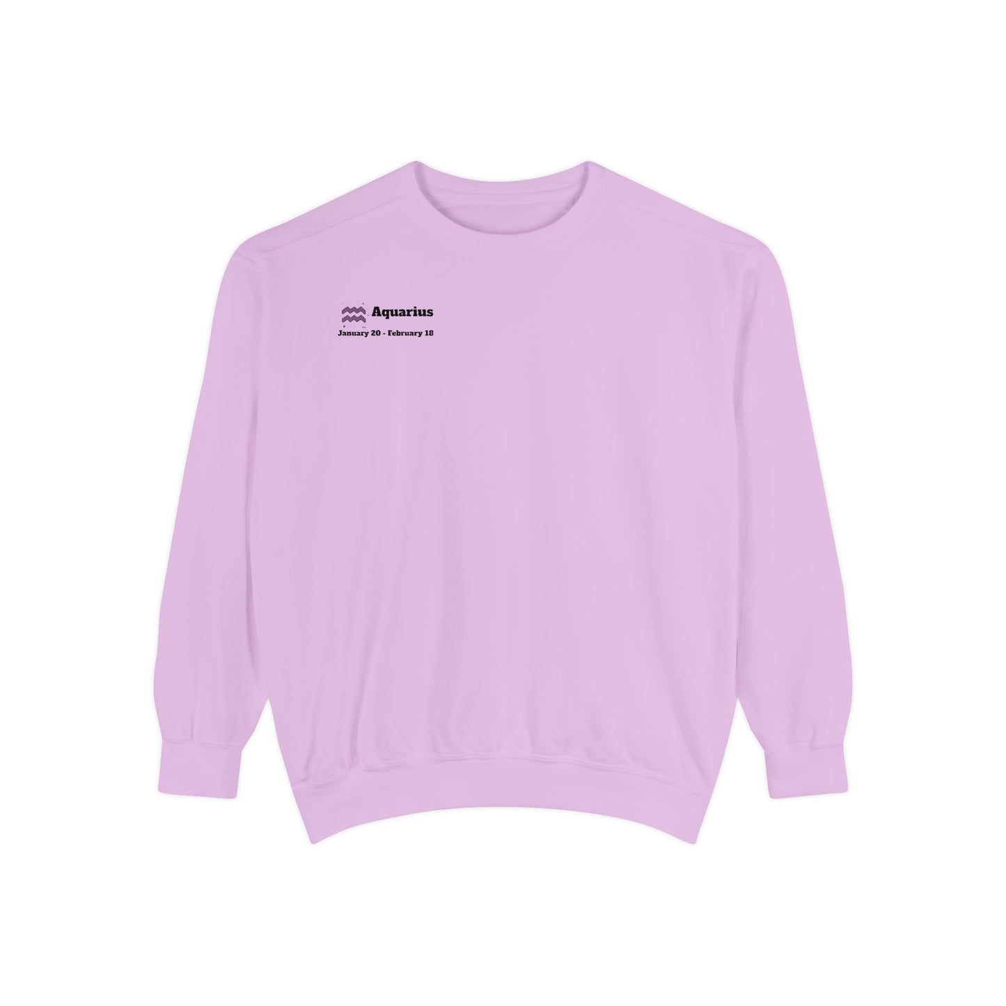 Aquarius Unisex Garment-Dyed Sweatshirt, Zodiac Sign Sweatshirt, Astrology Apparel, Cozy Layer, Astrology Gift