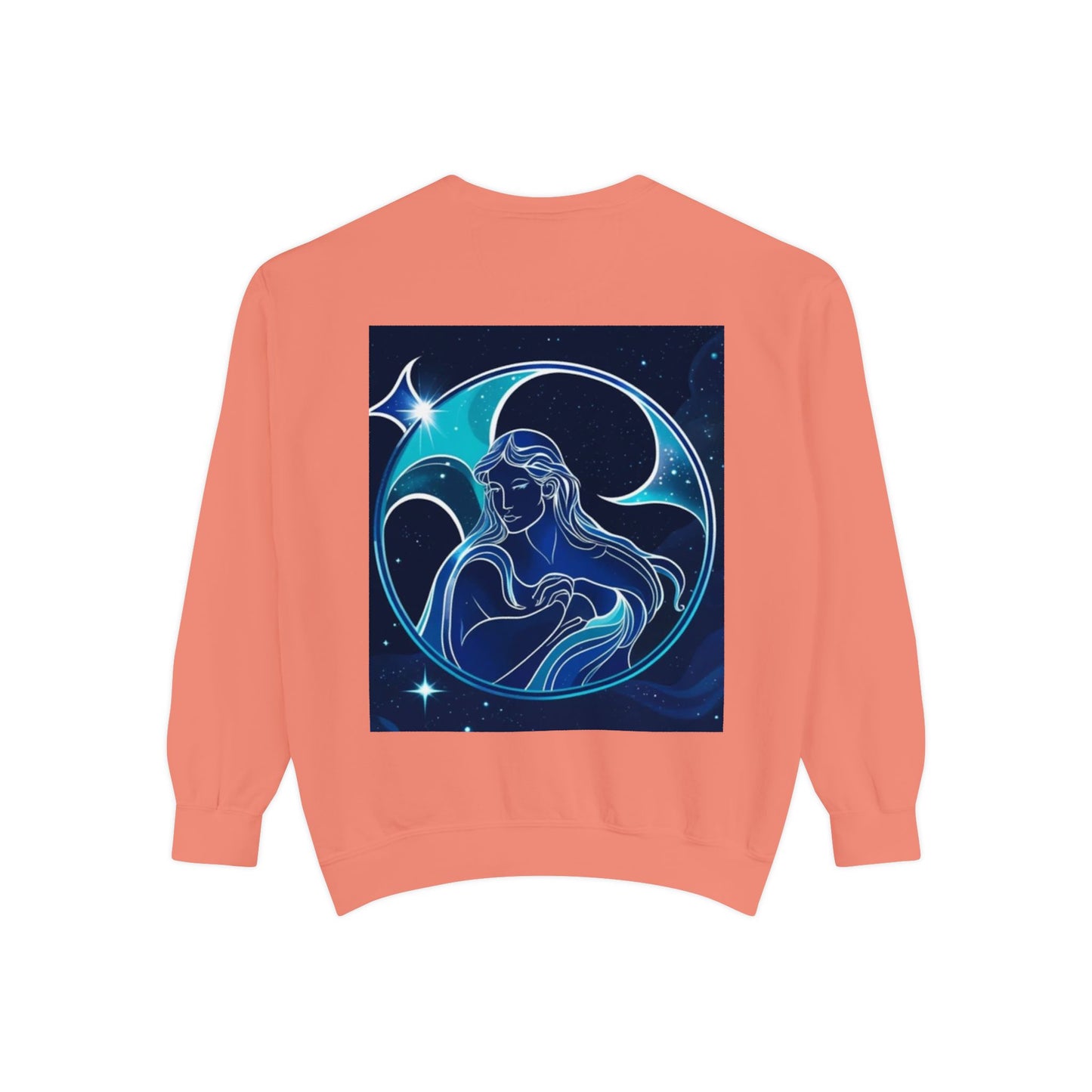 Aquarius Unisex Garment-Dyed Sweatshirt, Zodiac Sign Sweatshirt, Astrology Apparel, Cozy Layer, Astrology Gift