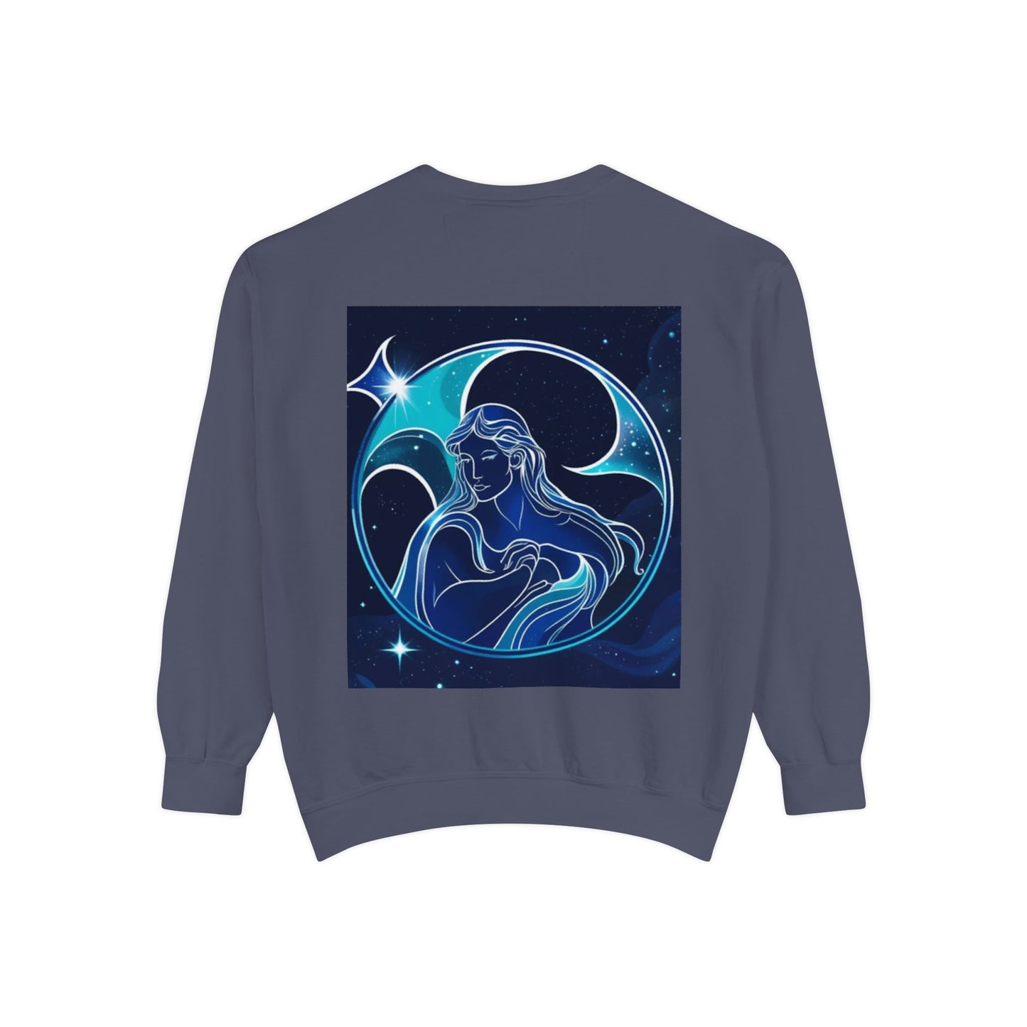 Aquarius Unisex Garment-Dyed Sweatshirt, Zodiac Sign Sweatshirt, Astrology Apparel, Cozy Layer, Astrology Gift