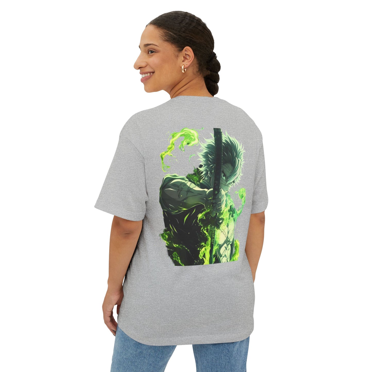 Demon Slayer Unisex Boxy Tee: Anime Fan Gift, Oversized Streetwear, Casual Summer Top, Geek Chic Apparel, Unique Japanese Culture Tee
